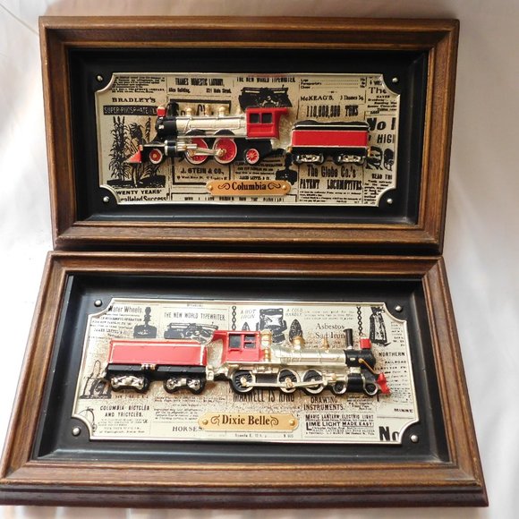 Vintage Intercraft Industries COLUMBIA and DIXIE BELLE Trains Wall Plaques - Picture 1 of 13